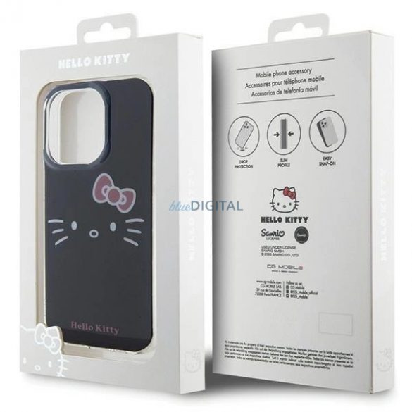 Husa Hello Kitty IML Kitty Face pentru iPhone 15 Pro - neagra