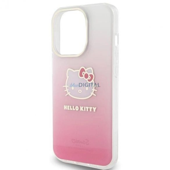 Husă Hello Kitty IML Gradient Electrop Kitty Head pentru iPhone 13 Pro / 13 - roz