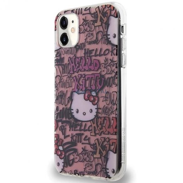 Husa Hello Kitty IML Tags Graffiti pentru iPhone 11 / Xr - roz