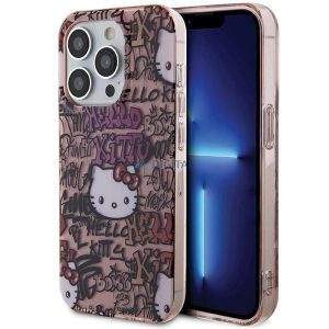 Husa Hello Kitty IML Tags Graffiti pentru iPhone 13 Pro / 13 - roz