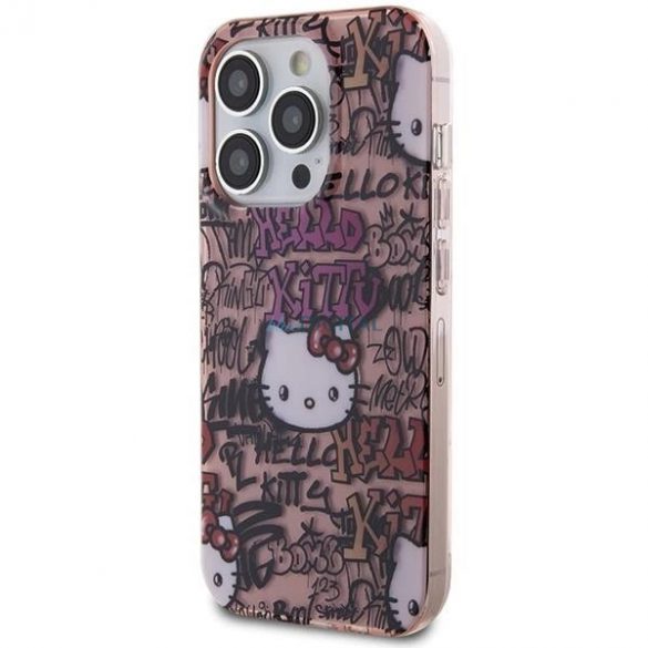 Husa Hello Kitty IML Tags Graffiti pentru iPhone 13 Pro / 13 - roz