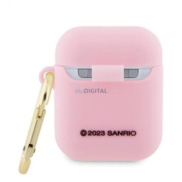 Husă Hello Kitty din silicon 3D Kitty Head pentru AirPods 1/2 - roz