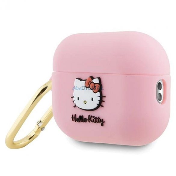 Husă Hello Kitty din silicon 3D Kitty Head pentru AirPods Pro 2 (2022/2023) - roz