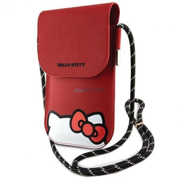 Geanta Hello Kitty Hiding Kitty Cord din piele - rosie