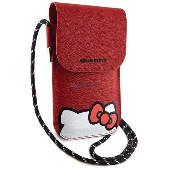 Geanta Hello Kitty Hiding Kitty Cord din piele - rosie