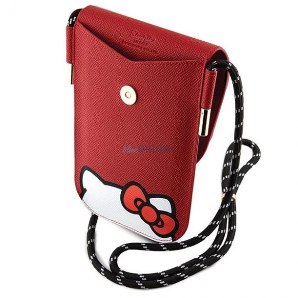 Geanta Hello Kitty Hiding Kitty Cord din piele - rosie