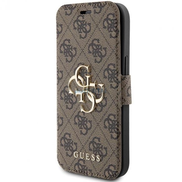 Husa Guess 4G Metal Logo pentru iPhone 15 / 14 / 13 - maro