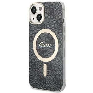 Husa Guess IML 4G MagSafe pentru iPhone 15 - neagra