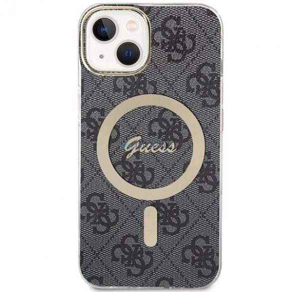 Husa Guess IML 4G MagSafe pentru iPhone 15 - neagra