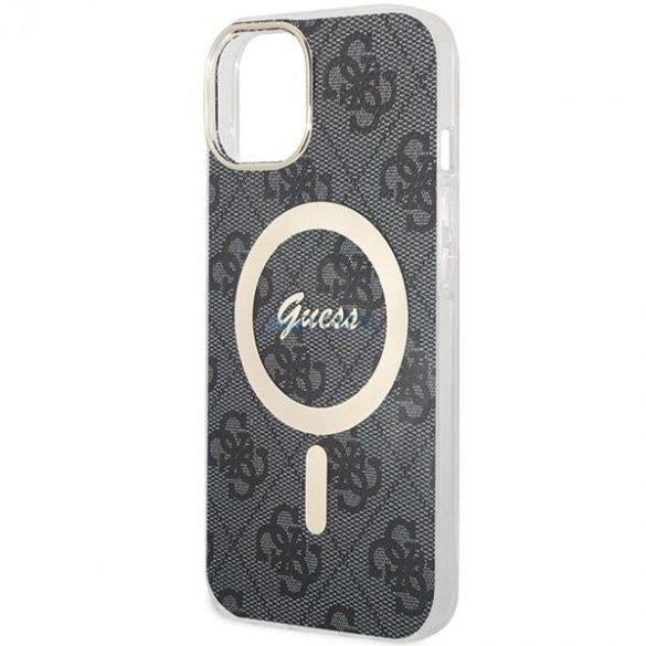 Husa Guess IML 4G MagSafe pentru iPhone 15 - neagra