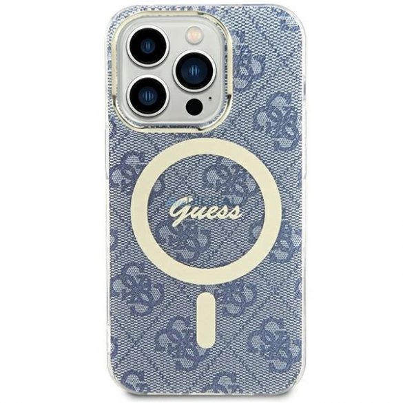 Etui Guess IML 4G MagSafe pe iPhone 15 / 14 / 13 - niebieskie