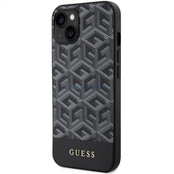 Etui Guess GCube Stripes MagSafe pe iPhone 15 / 14 / 13 - czarne