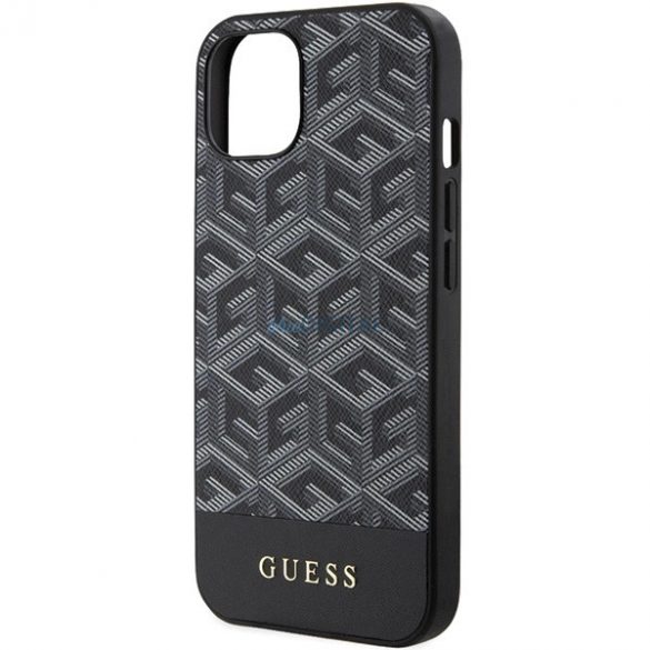 Etui Guess GCube Stripes MagSafe pe iPhone 15 / 14 / 13 - czarne