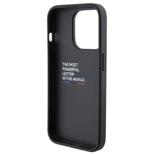 Husa BMW Grip Stand Smooth & Carbon pentru iPhone 15 Pro - neagra