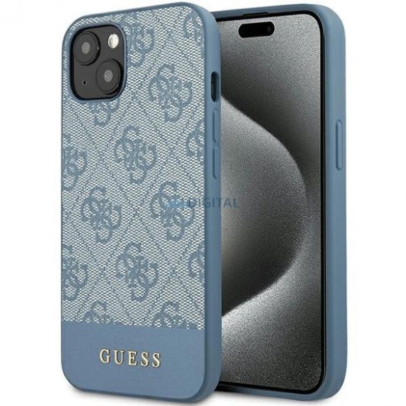 Husa Guess 4G Stripe Collection pentru iPhone 15 / 14 / 13 - albastra