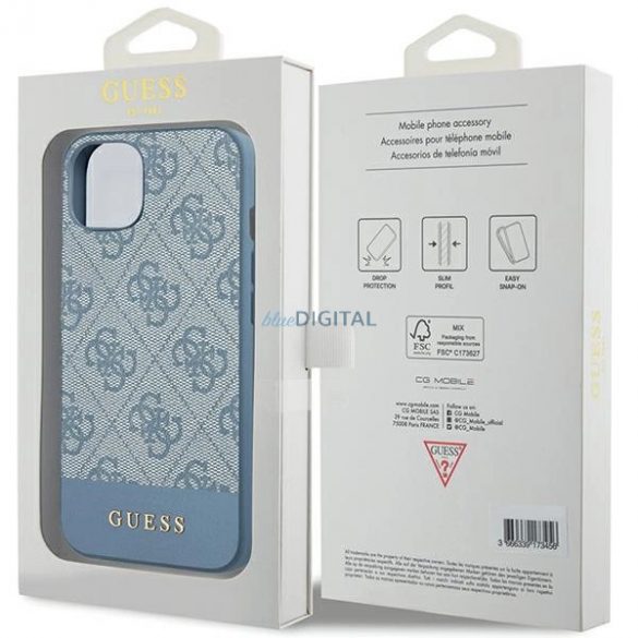 Husa Guess 4G Stripe Collection pentru iPhone 15 / 14 / 13 - albastra