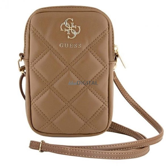 Geantă Guess Zip Quilted 4G - maro