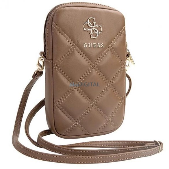 Geantă Guess Zip Quilted 4G - maro