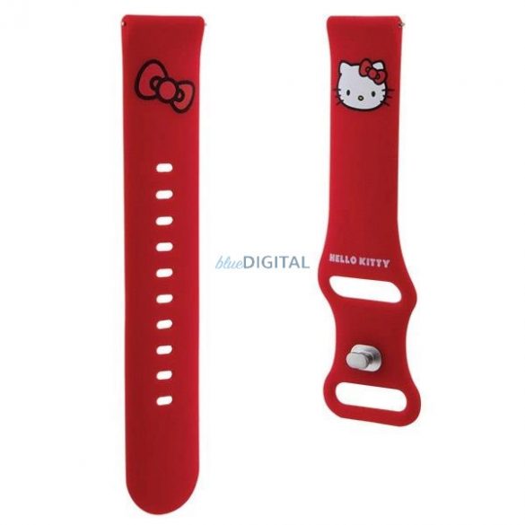 Hello Kitty Silicone Kitty Head curea universală 20mm - roșu