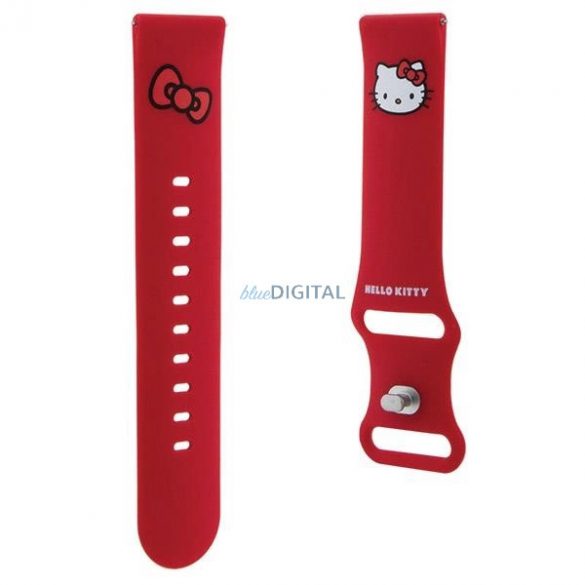 Hello Kitty Silicone Kitty Head curea universală 22mm - roșu