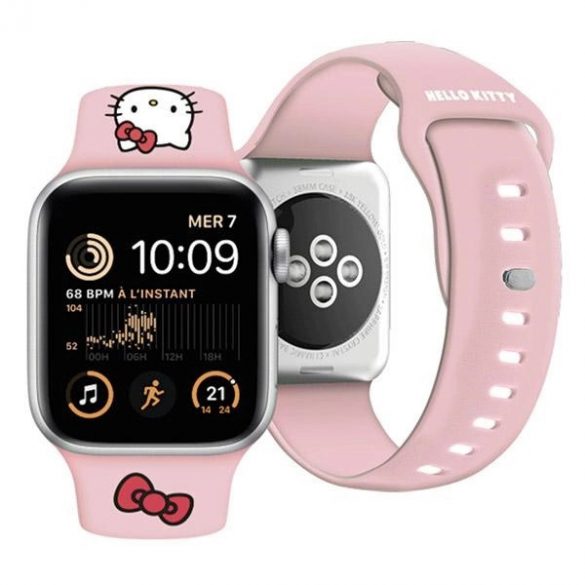 Curea de cap Hello Kitty din silicon pentru Apple Watch 42/44/45/49 mm - roz