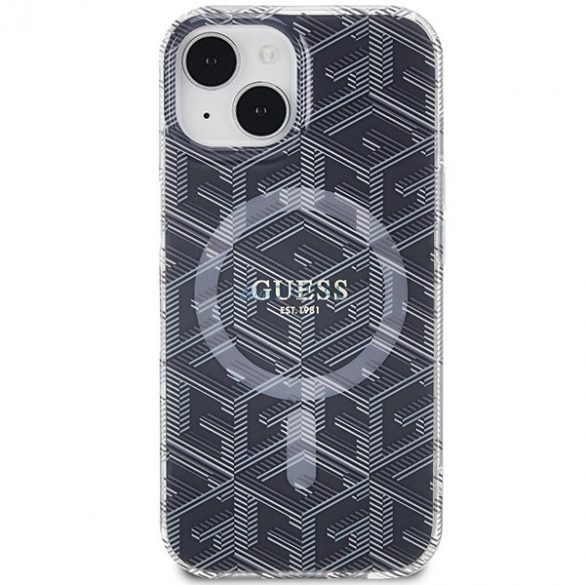 Etui Guess IML GCube MagSafe pe iPhone 15 / 14 / 13 - czarne