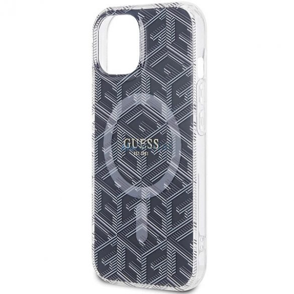 Etui Guess IML GCube MagSafe pe iPhone 15 / 14 / 13 - czarne