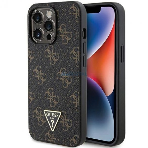 Husa Guess 4G Triangle Metal Logo pentru iPhone 13 Pro / iPhone 13 - neagra