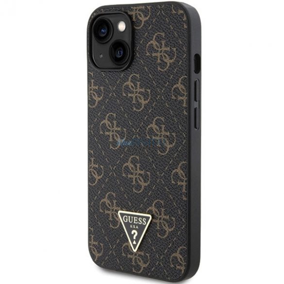 Husa Guess 4G Triangle Metal Logo pentru iPhone 15 Plus / 14 Plus - neagra