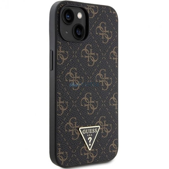 Husa Guess 4G Triangle Metal Logo pentru iPhone 15 Plus / 14 Plus - neagra