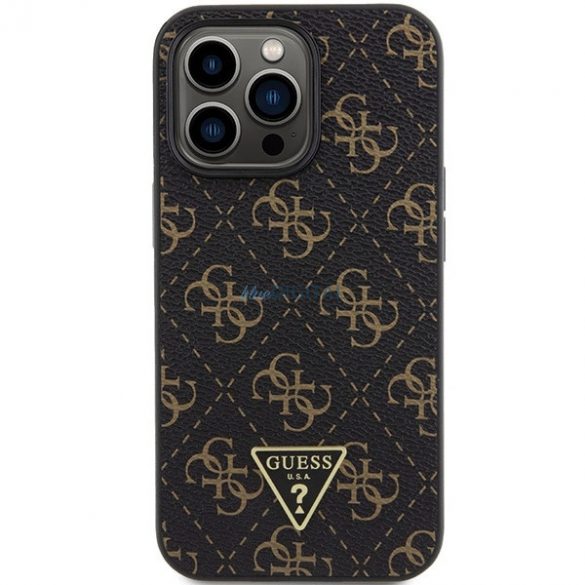 Husa Guess 4G Triangle Metal Logo pentru iPhone 15 Pro - neagra