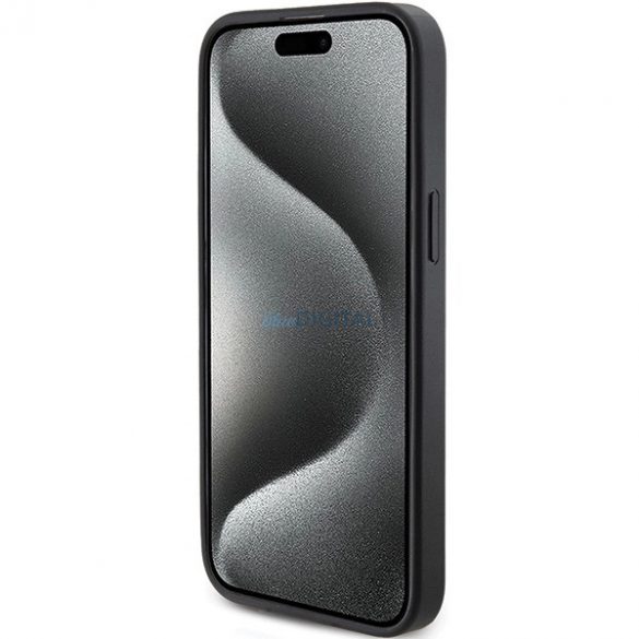 Husa Guess 4G Triangle Metal Logo pentru iPhone 15 Pro - neagra