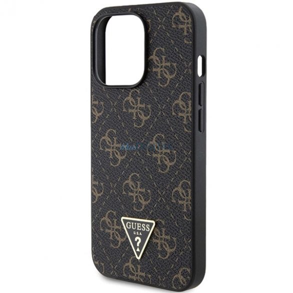 Husa Guess 4G Triangle Metal Logo pentru iPhone 15 Pro - neagra