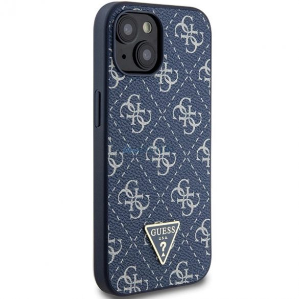 Husă Guess 4G Triangle Metal Logo pentru iPhone 15/14/13 - Albastru