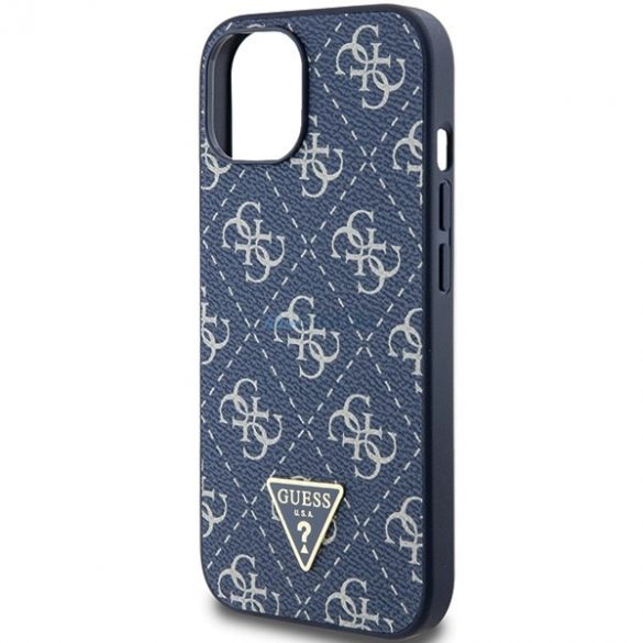 Husă Guess 4G Triangle Metal Logo pentru iPhone 15/14/13 - Albastru