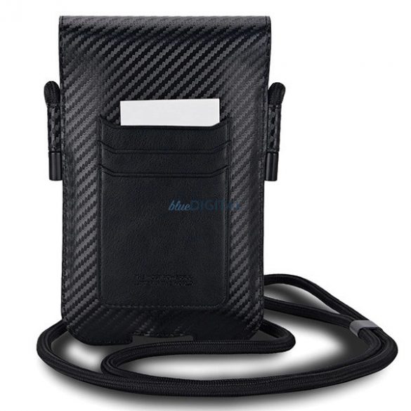 Geanta pentru telefon BMW Carbon & Blue Stripe - neagra