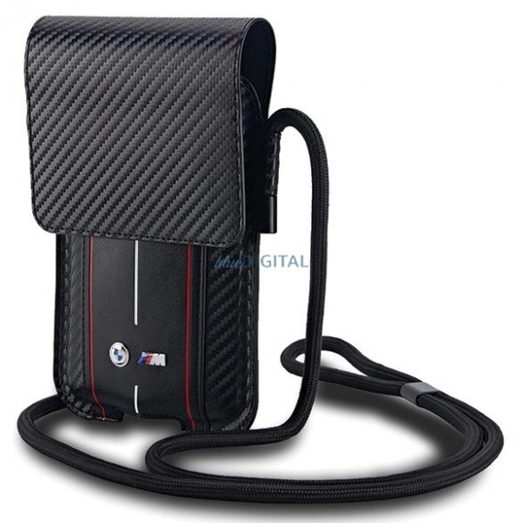 Geanta pentru telefon BMW Carbon & Red Stripe - neagra