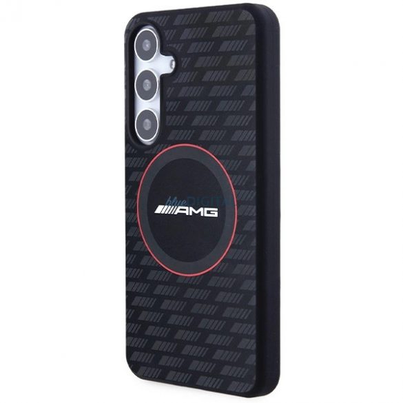 Husă AMG Silicone Carbon Pattern MagSafe pentru Samsung Galaxy S24 - neagră