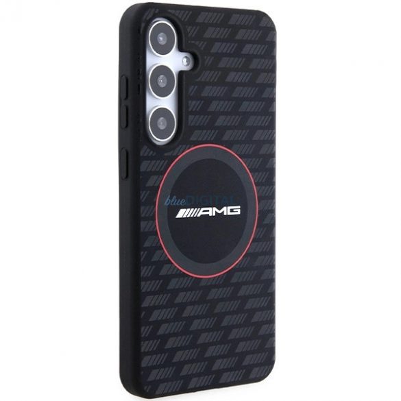 Husă AMG Silicone Carbon Pattern MagSafe pentru Samsung Galaxy S24 - neagră