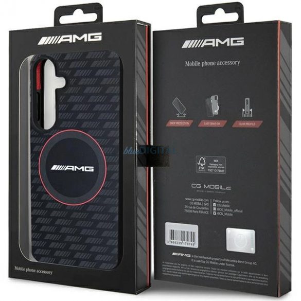 Husă AMG Silicone Carbon Pattern MagSafe pentru Samsung Galaxy S24 - neagră