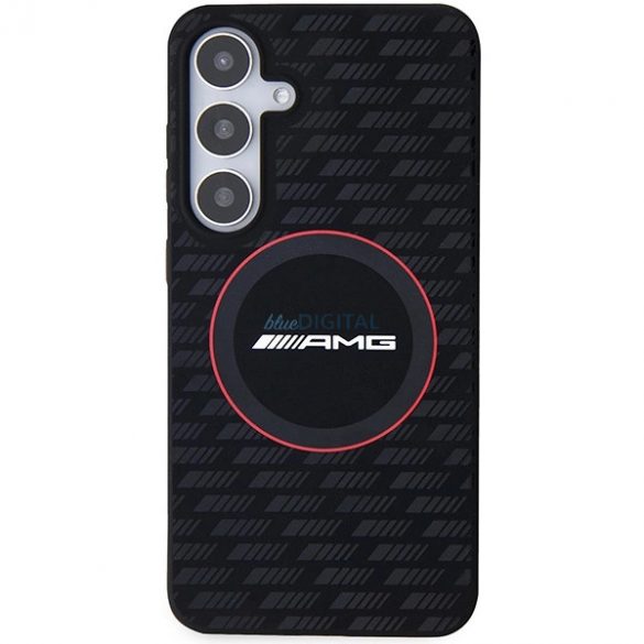 Husă AMG Silicone Carbon Pattern MagSafe pentru Samsung Galaxy S24+ - neagră