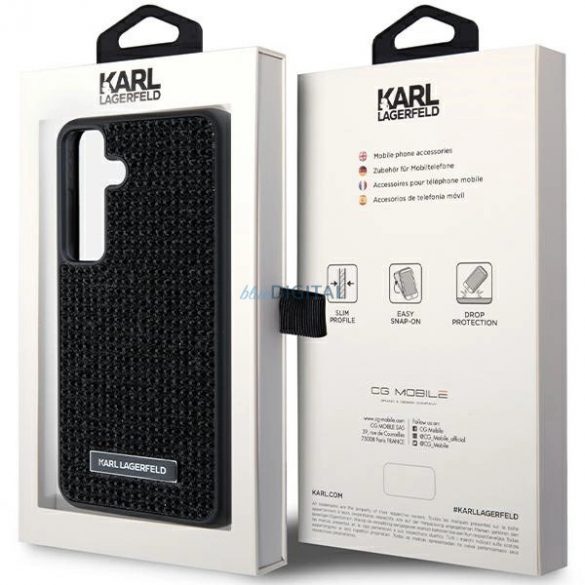 Husa Karl Lagerfeld Rhinestone Metal Logo pentru Samsung Galaxy S24+ - neagra