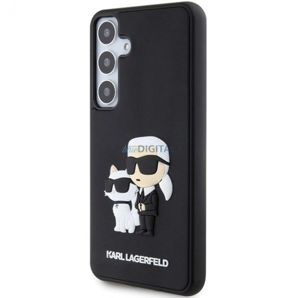 Husa Karl Lagerfeld 3D Rubber Karl&Chouppete pentru Samsung Galaxy S24 - neagra