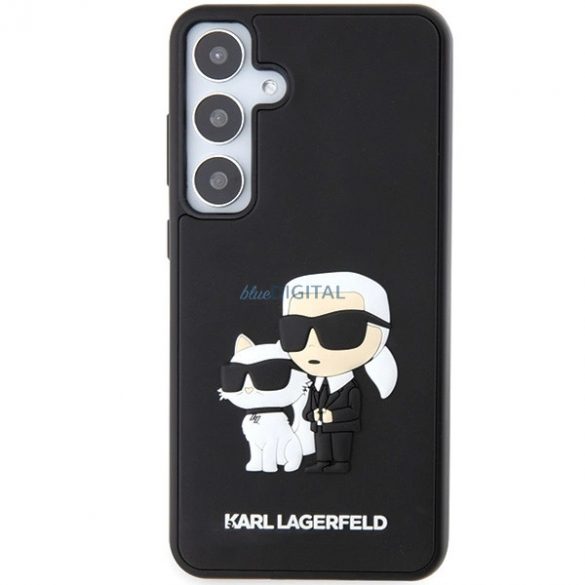 Husa Karl Lagerfeld 3D Rubber Karl&Chouppete pentru Samsung Galaxy S24 - neagra