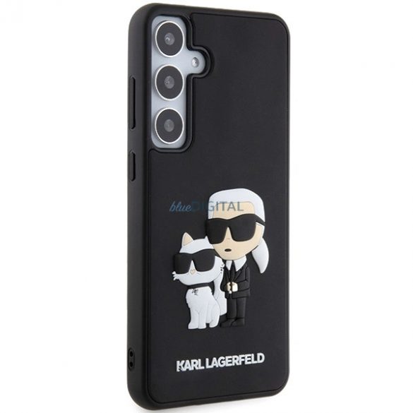 Husa Karl Lagerfeld 3D Rubber Karl&Chouppete pentru Samsung Galaxy S24 - neagra