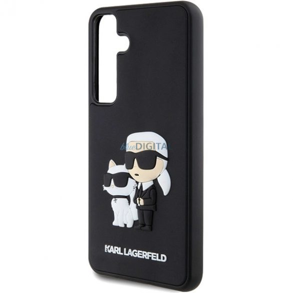 Husa Karl Lagerfeld 3D Rubber Karl&Chouppete pentru Samsung Galaxy S24 - neagra