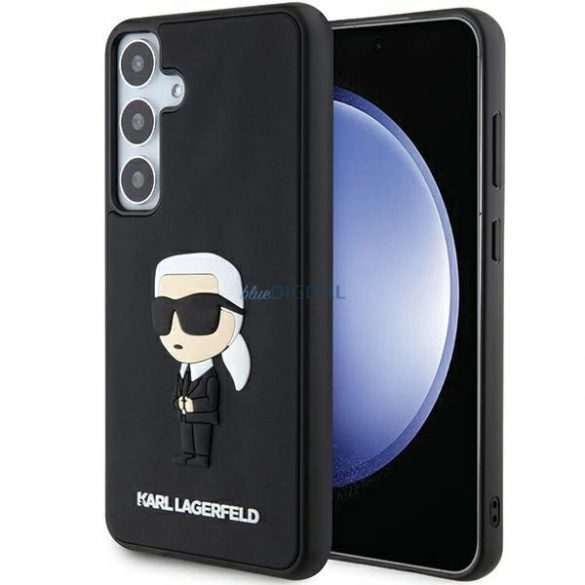 Husa Karl Lagerfeld 3D Rubber Ikonik pentru Samsung Galaxy S24 - neagra