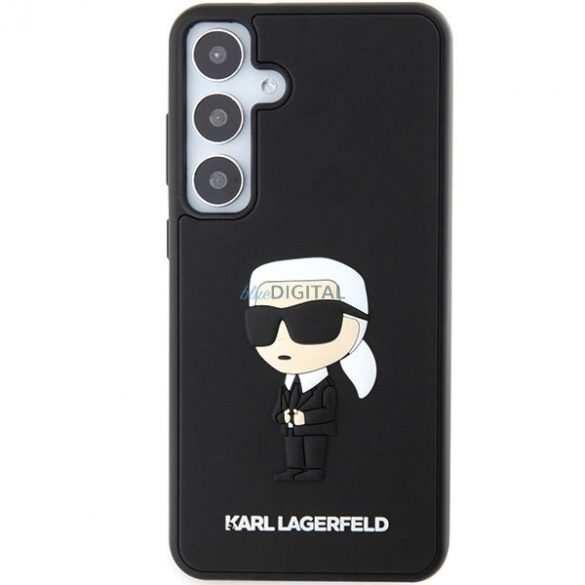 Husa Karl Lagerfeld 3D Rubber Ikonik pentru Samsung Galaxy S24 - neagra