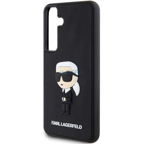 Husa Karl Lagerfeld 3D Rubber Ikonik pentru Samsung Galaxy S24 - neagra