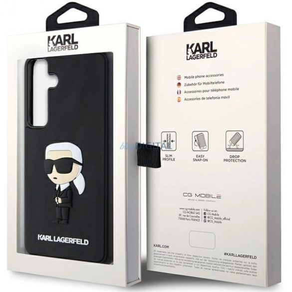 Husa Karl Lagerfeld 3D Rubber Ikonik pentru Samsung Galaxy S24 - neagra